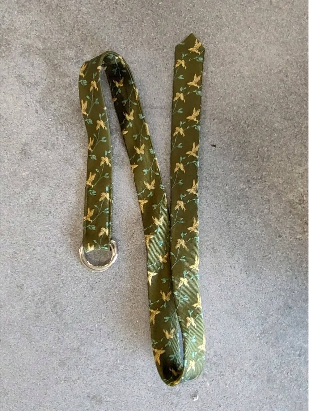 J.Crew Olive Green Floral Silk Belt S/M